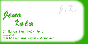 jeno kolm business card