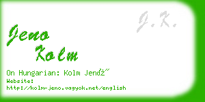 jeno kolm business card